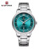 NAVIFORCE NF9254 Stainless Steel Luxury Fashion Elegant Business Luminous Calendar Quartz Watch For Men - Green & Silver